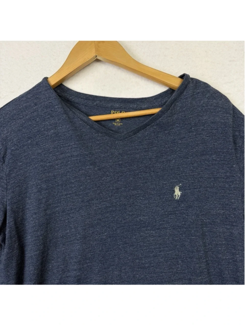 Polo Ralph Lauren Shirt Mens Heather Navy Long Sleeve Crewneck Medium Pony Logo